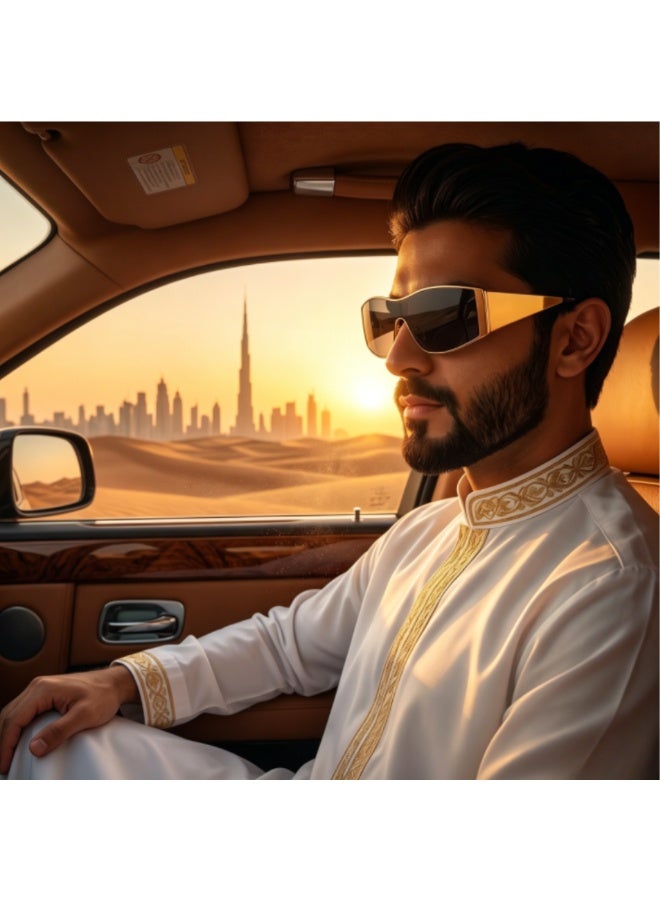 نظارات شمسية فاخرة مزدوجة الجنس، تغطية كاملة، واقية من الأشعة فوق البنفسجية، تصميم أنيق، مجموعة هدايا رائعة - Image 2