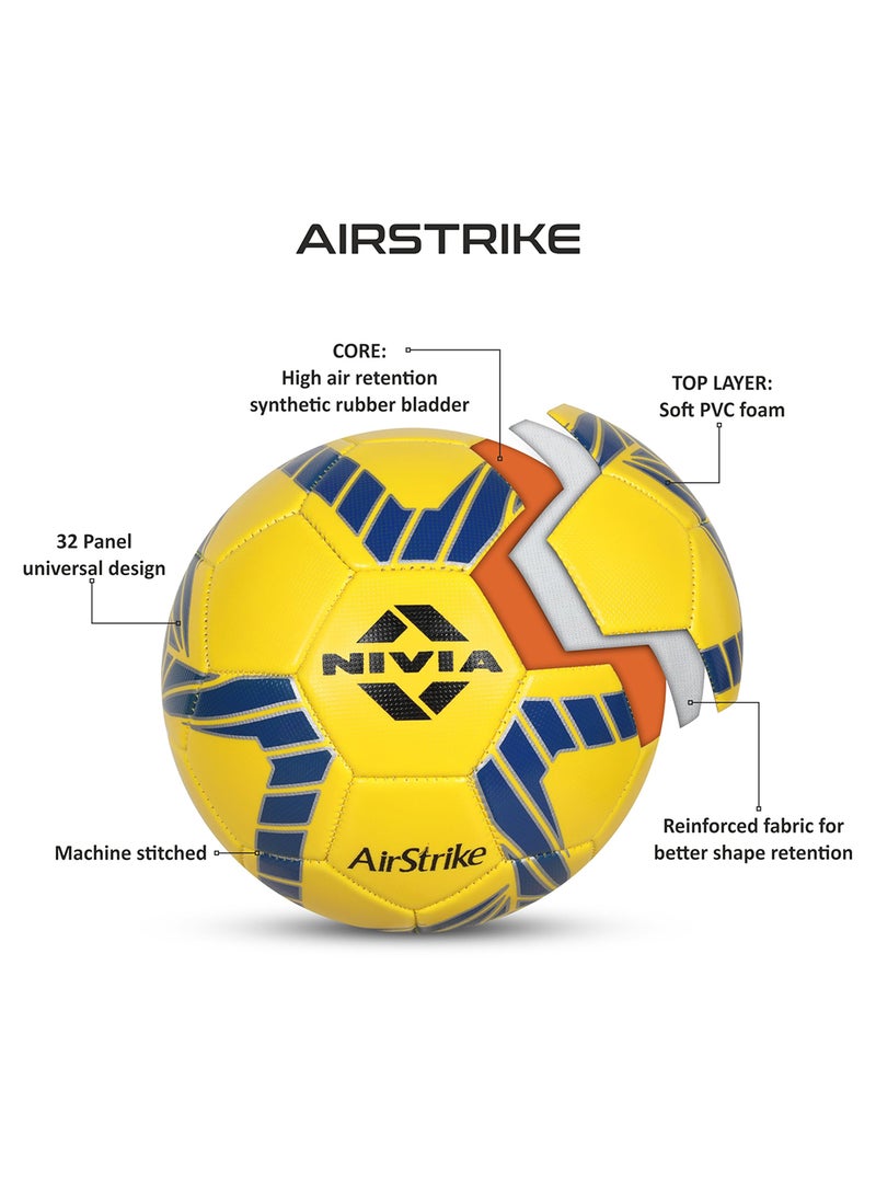 نيفيا كرة القدم الجوية سترايك | مقاس 5 | مخيط PVC الرغوي | 32 لوحة | هواية لعب الكرة | كرة القدم | بوتيل المثانة الأساسية - Image 5