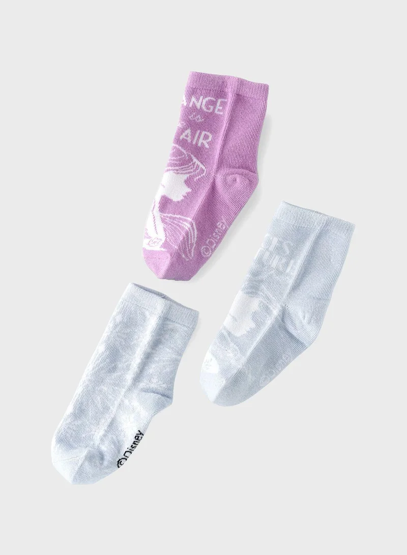 Disney  Kids 3 Pack Frozen Crew Socks for Women | Best Price UAE