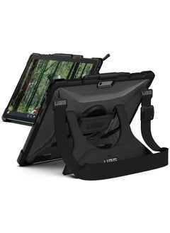 UAG Plasma Microsoft Surface Pro 11 / 10 / 9 Case Built-in Kickstand with Hand & Shoulder Strap Pen Holder Rugged Heavy Duty Protective cover - Black | Ice