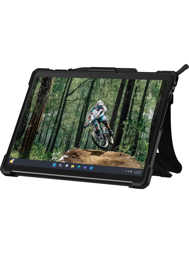 Urban Armor Gear - UAG Plasma Microsoft Surface Pro 11 / 10 / 9 Case Built-in Kickstand with Hand & Shoulder Strap Pen Holder Rugged Heavy Duty Protective cover - Black | Ice - Image 1