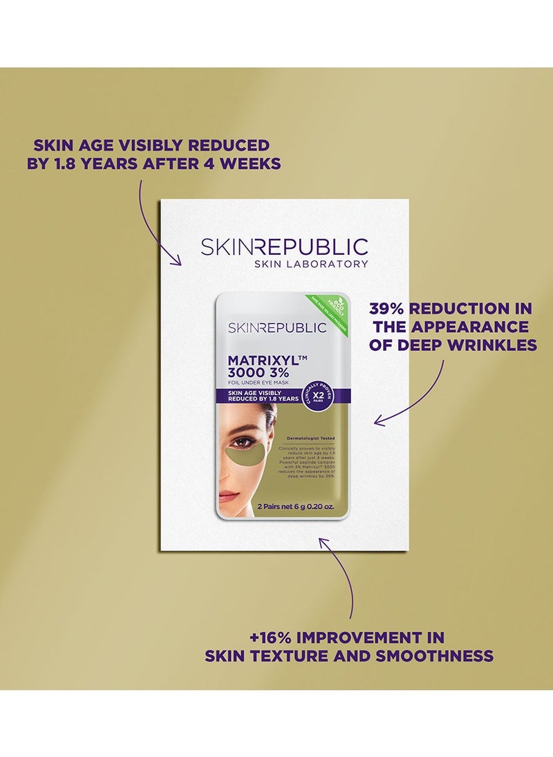 Matrixyl 3000 Anti-Aging Under Eye Patches (2 Pairs) – Under Eye Masks with Peptide Complex, Boosts Collagen & Elastin, Reduces Deep Wrinkles, Improves Skin Texture & Reverses Skin Aging