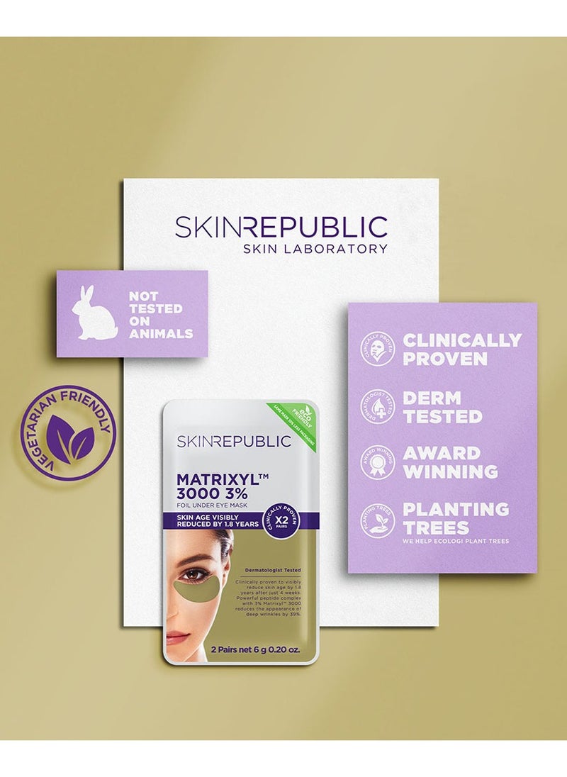Matrixyl 3000 Anti-Aging Under Eye Patches (2 Pairs) – Under Eye Masks with Peptide Complex, Boosts Collagen & Elastin, Reduces Deep Wrinkles, Improves Skin Texture & Reverses Skin Aging