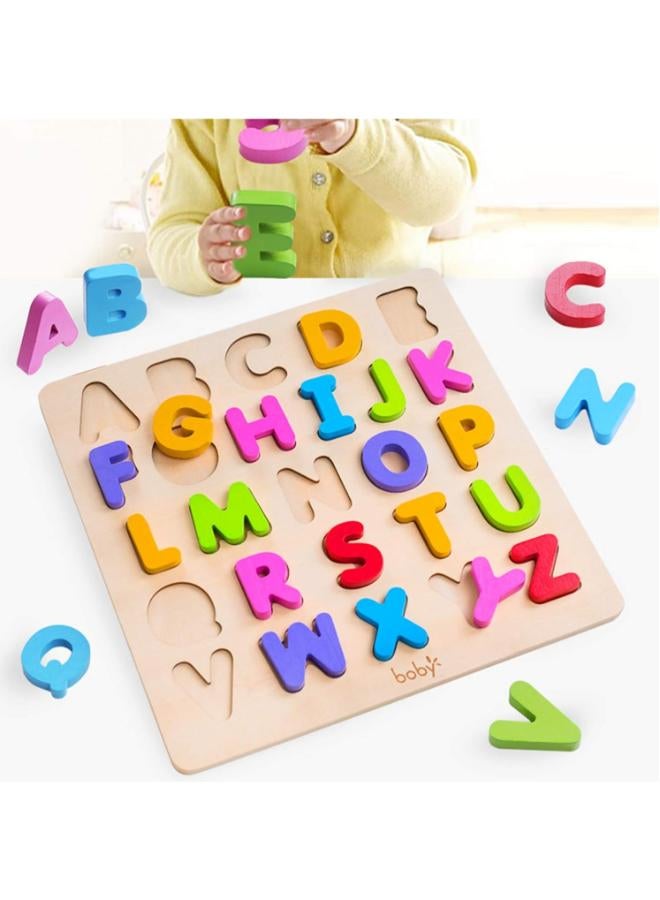 Wooden ABC & Number Puzzle – 26 Pieces - Image 2