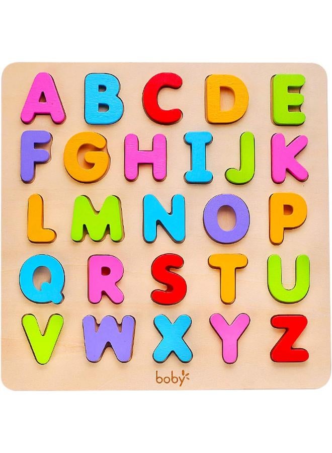 Wooden ABC & Number Puzzle – 26 Pieces - Image 1