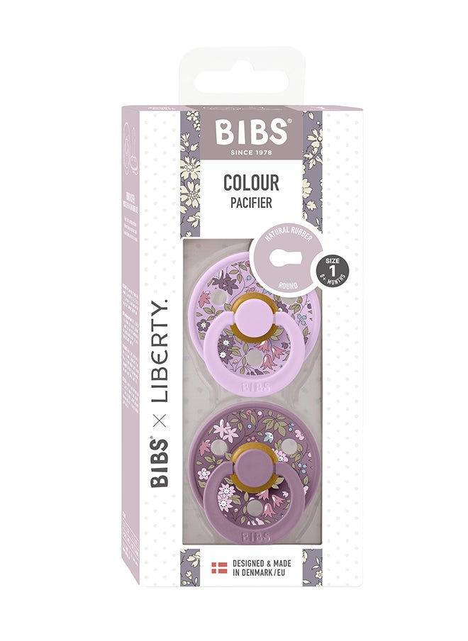BIBS Pack of 2 X Liberty Colour Camomile Lawn Latex Size 1 Violet Sky Mix  - Image 2
