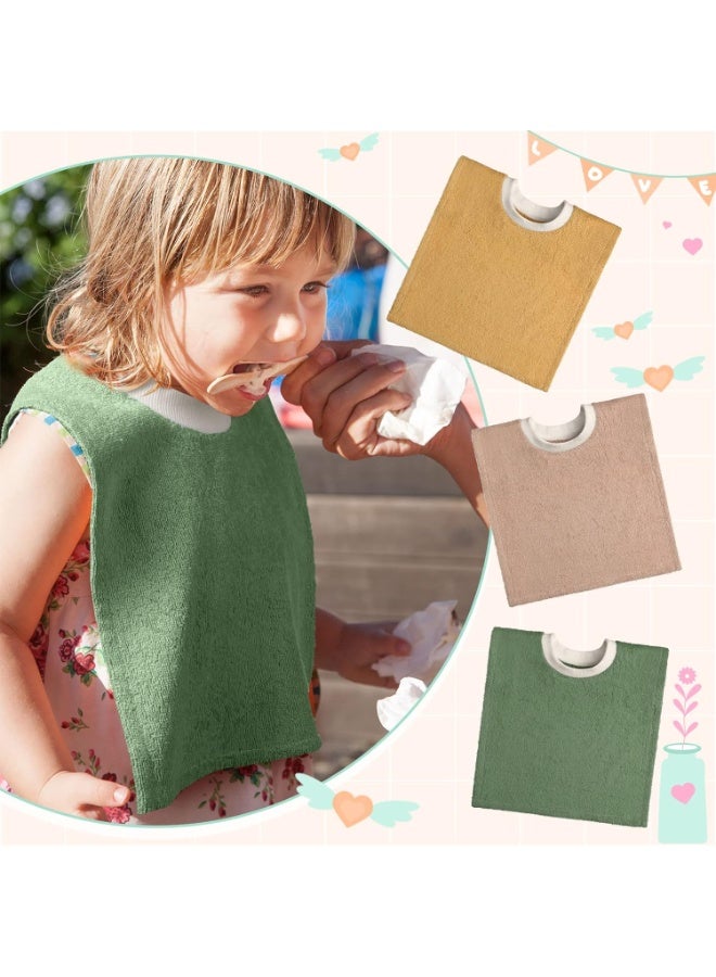 Foaincore 6 Pcs Pullover Baby Bibs Cotton Terry Toddler Absorbent Infant for Feeding and Drooling Towel Slip on Bib(Lively Color) Lively Color  - Image 2
