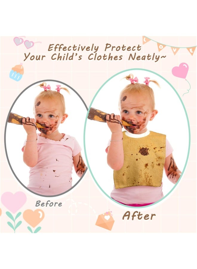 Foaincore 6 Pcs Pullover Baby Bibs Cotton Terry Toddler Absorbent Infant for Feeding and Drooling Towel Slip on Bib(Lively Color) Lively Color  - Image 1