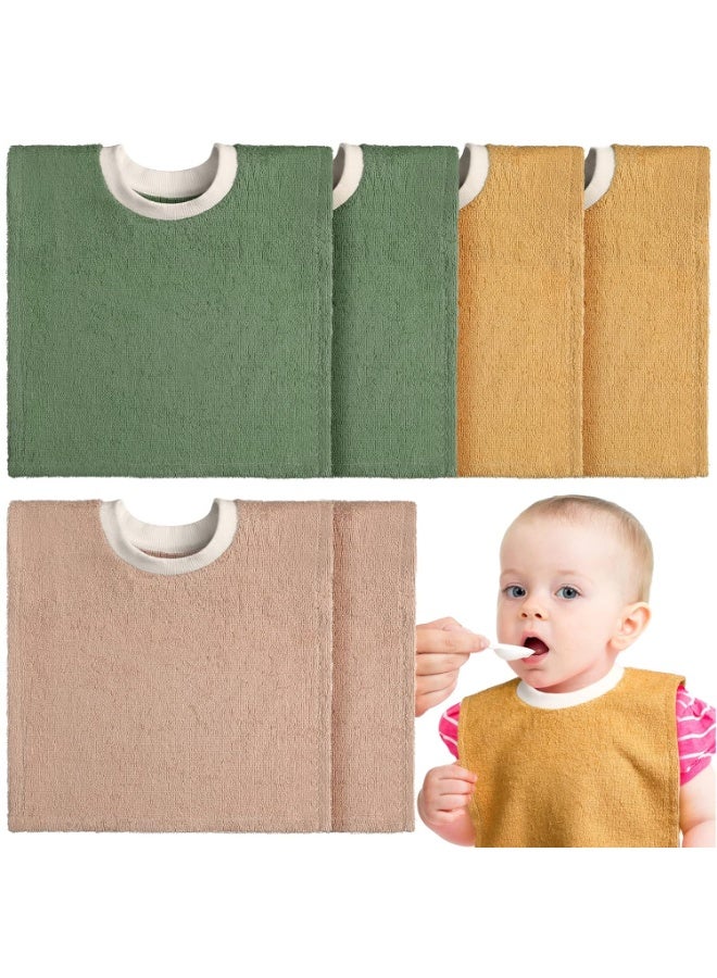 Foaincore 6 Pcs Pullover Baby Bibs Cotton Terry Toddler Absorbent Infant for Feeding and Drooling Towel Slip on Bib(Lively Color) Lively Color  - Image 4