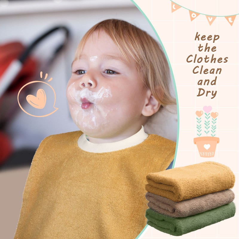 Foaincore 6 Pcs Pullover Baby Bibs Cotton Terry Toddler Absorbent Infant for Feeding and Drooling Towel Slip on Bib(Lively Color) - Image 5