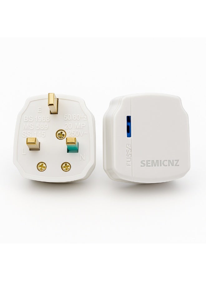 SEMICNZ 32A 3-Pin UK Fused Plug Top – High-Quality White Plug for Heavy-Duty & High-Voltage Equipment | Safe & Reliable Connection - Image 2