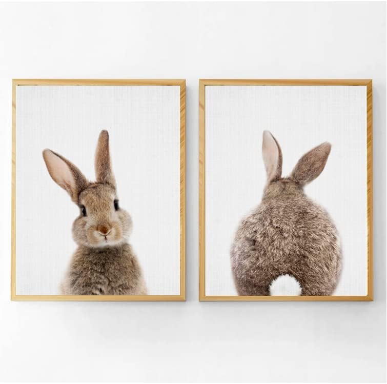 Canvas Bunny Wall Art Nursery DecorBunny Rabbit Pictures Wall Decor for Nursery Rabbit Wall Art DecorBunny Prints Wall Art Decor Neutral for Baby Nursery Girls Boys11 X 14UNFRAMED - Image 1