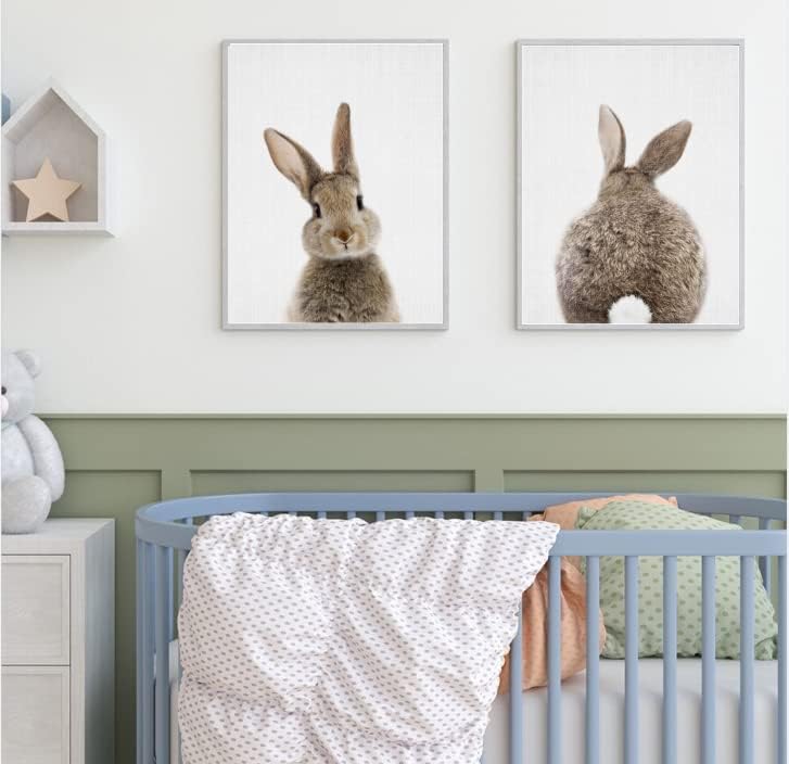 Canvas Bunny Wall Art Nursery DecorBunny Rabbit Pictures Wall Decor for Nursery Rabbit Wall Art DecorBunny Prints Wall Art Decor Neutral for Baby Nursery Girls Boys11 X 14UNFRAMED - Image 3