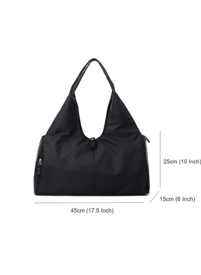 WANQLYN Sport Gym Bag Travel Yoga Camping Large Shoulder Duffle Bags Lightweight Canvas Tote Bag Holdall for Men and Women (Black) - Image 2