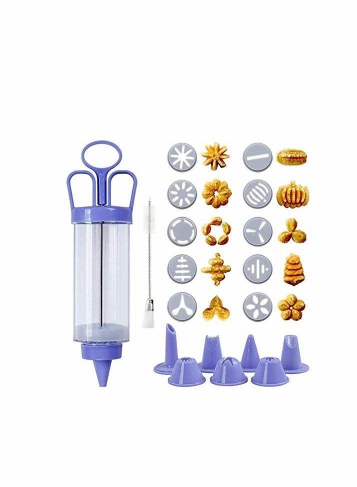 Y&D Cookie Press, Classic Biscuit Maker, Cake Making Decorating Set with 10 Flower Pieces and 8 Tips tubes for DIY Maker  - Image 1
