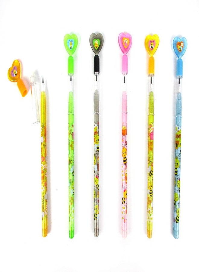 تايني ميلز TINYMILLS 24 قطعة من أقلام الرصاص متعددة النقاط قابلة للتكديس مع ممحاة على شكل نحل طنان ونحل العسل لهدايا الحفلات وحفلات استقبال المولود وحقائب الهدايا ومكافآت الفصل الدراسي - Image 3