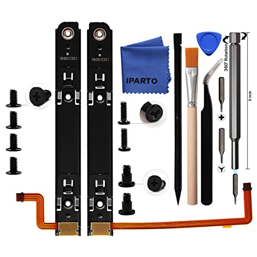 iParto Replacement Right and Left Slide Rail Replacement for Nintendo Switch OLED Console Slide Rail with Flex Cable Replacement Kit for NS Switch OLED Slider Bracket Slide Bar - Image 1