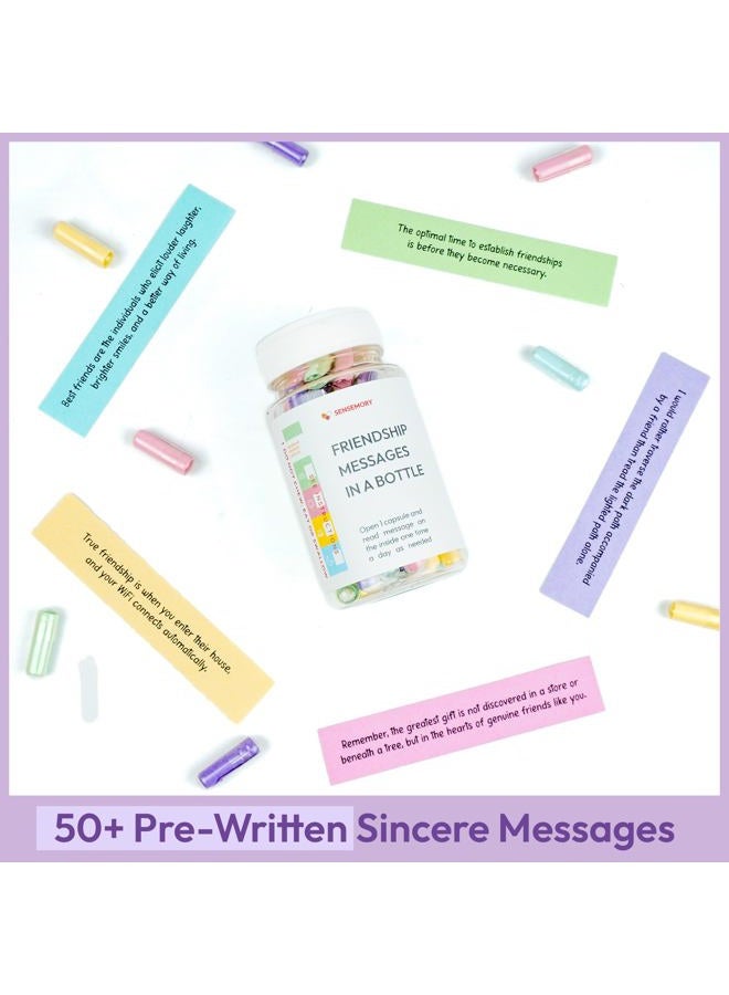 Sensemory 50 Friendship Capsule Messages in a Bottle for Women, BFF, Sister Gifts, Bestie, Ideas for Friends, Sympathy Gifts, for Women & Men, Just Friends. - Image 4