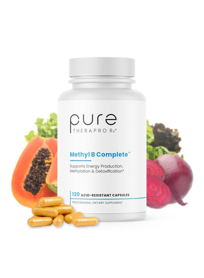 Pure Therapro Rx Methyl B Complete, Methylated B Complex Vitamins for Men & Women - 4 Month Supply | Quatrefolic 5-MTHF Folate, B12 Methylcobalamin, TMG Trimethylglycine, Methylfolate | Pharm Grade