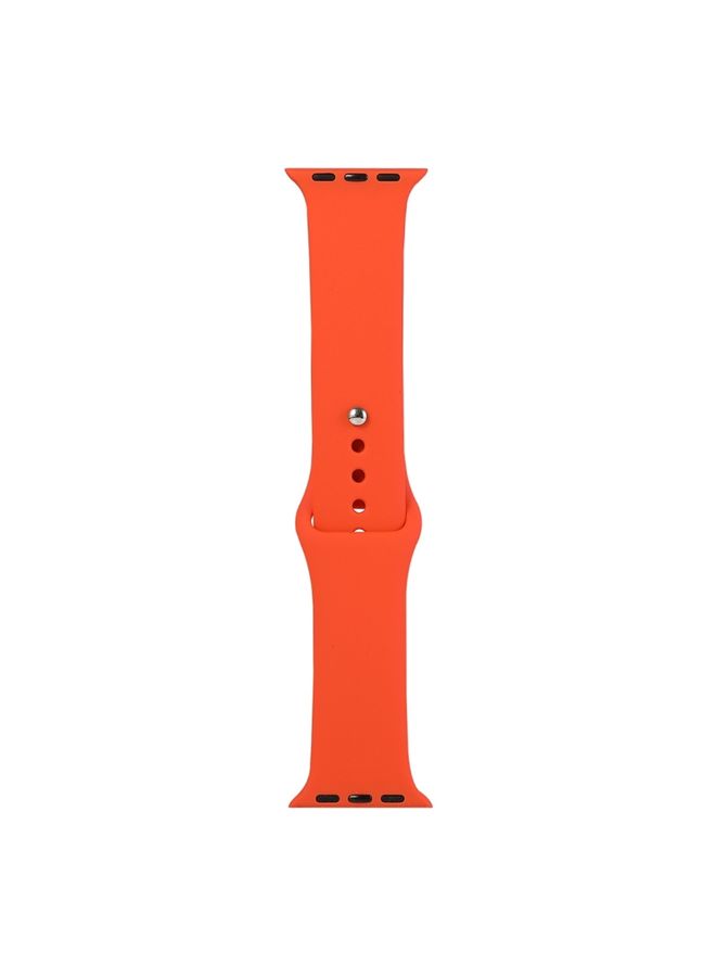 Replacement Strap For Apple Watch Series 9&8&7 41mm / SE 3&SE 2&6&SE&5&4 40mm / 3&2&1 38mm Silicone Watch Band, Short Section female Citrus Color