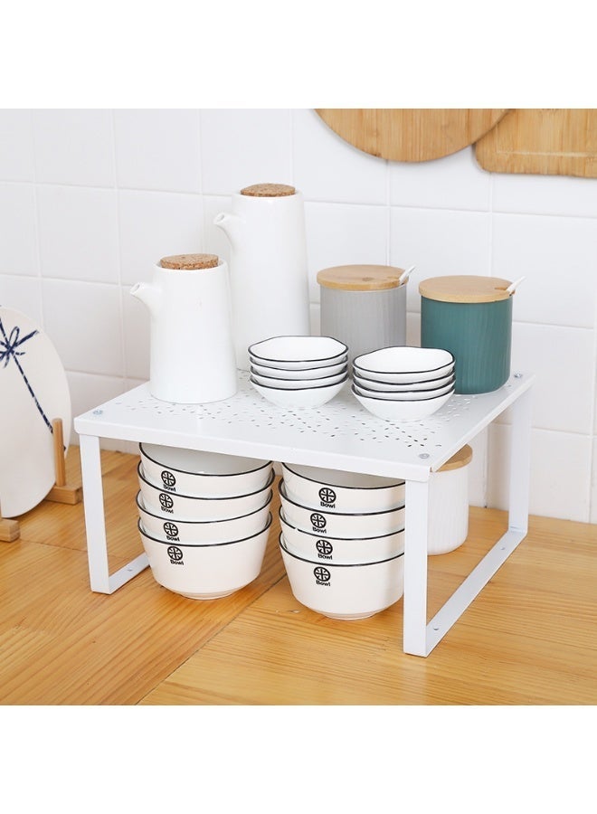 Rectangular Shelf Insert,White 16x28cm,Suit for Bathroom Storage,Desk Storage,Balcony Storage for Plants, Maximizing Usable Floor Space - Image 2