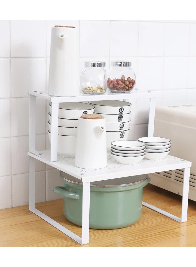 Rectangular Shelf Insert,White 16x28cm,Suit for Bathroom Storage,Desk Storage,Balcony Storage for Plants, Maximizing Usable Floor Space - Image 3