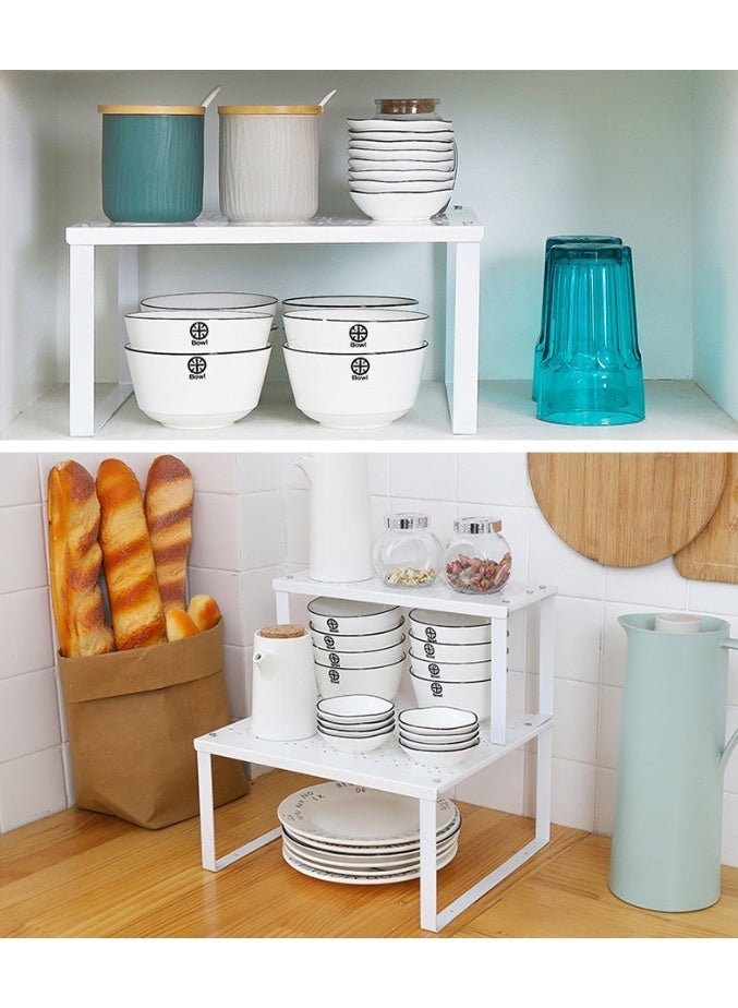 Rectangular Shelf Insert,White 16x28cm,Suit for Bathroom Storage,Desk Storage,Balcony Storage for Plants, Maximizing Usable Floor Space - Image 4