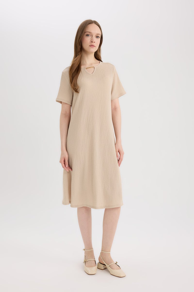 DeFacto Woman Regular Fit Crew Neck Dress - Image 2