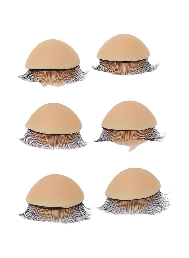 Estink Silicone Double Eyelashes Replacement Eyelids, 3 Pairs, 2 Layers, for Mannequin Head Training - Image 1