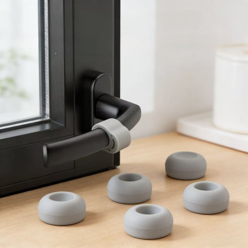 Grey Door Silencer Rings 6 Pieces Soft Shock Absorbing Protect Walls Easy Install - Image 4