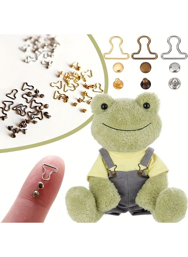 Golden Mini Overall Buckles 10pcs Heavy Duty Fasteners for Doll Clothes Sewing Crafts - Image 1