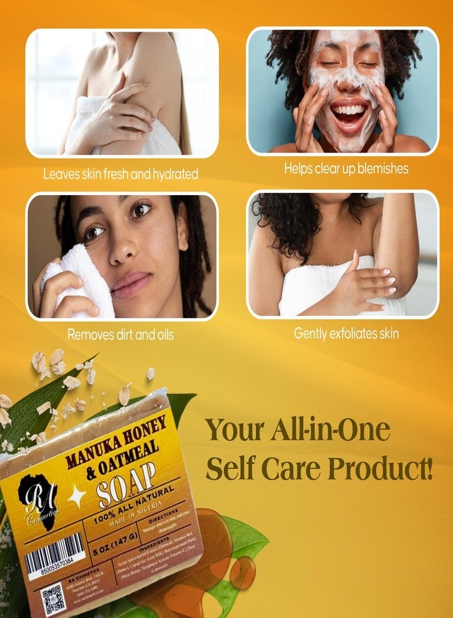 RA COSMETICS Manuka Honey & Oatmeal Bar Soap 5oz - Image 4