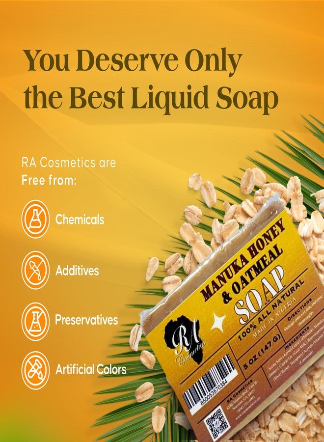 RA COSMETICS Manuka Honey & Oatmeal Bar Soap 5oz - Image 5