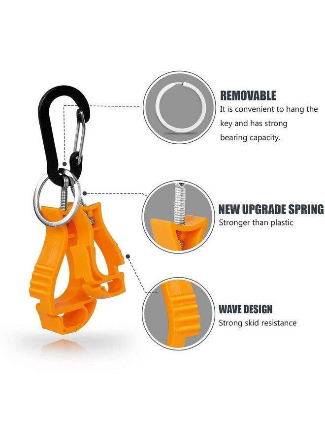 NANHONG NANHONG 6 Pieces glove clips for work Glove Holder Clip, Construction Worker for Glasses Helmets Glove Grabber Clip, Golf glove holder for duty belt（Orange）  - Image 3