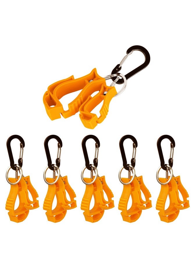 NANHONG NANHONG 6 Pieces glove clips for work Glove Holder Clip, Construction Worker for Glasses Helmets Glove Grabber Clip, Golf glove holder for duty belt（Orange）  - Image 1