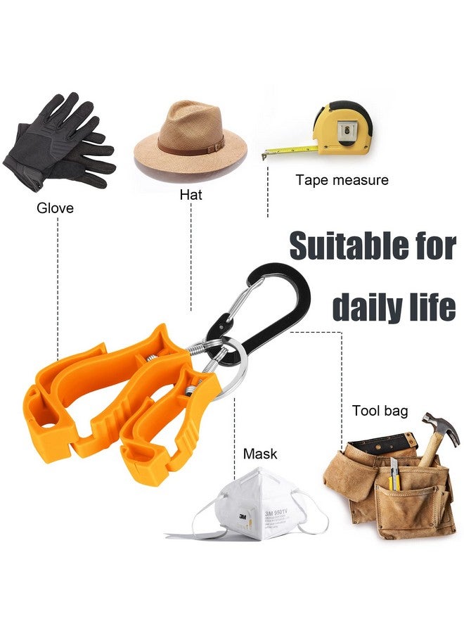 NANHONG NANHONG 6 Pieces glove clips for work Glove Holder Clip, Construction Worker for Glasses Helmets Glove Grabber Clip, Golf glove holder for duty belt（Orange）  - Image 2