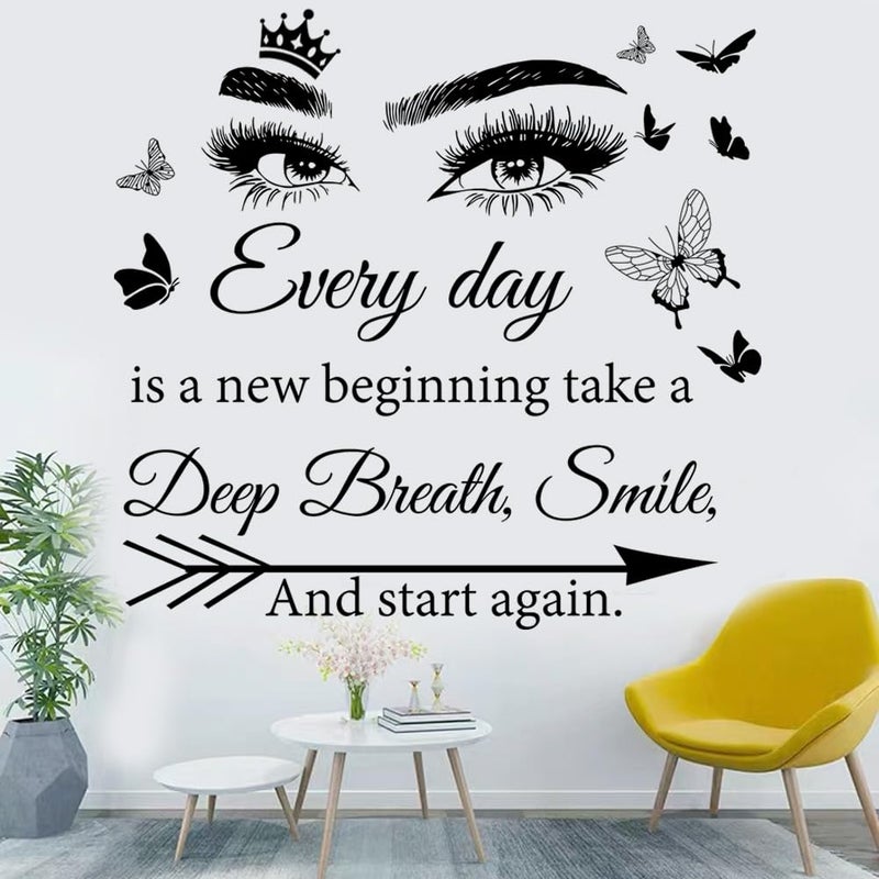 Casa Decor Motivational Wall Decal Quotes Every Day is a New Beginning Vinyl Wall Stickers Positive Word Letter Decals Inspirational Wall Sticker for Bedroom Living Room Bathroom Office Yoga Decor. - Image 5
