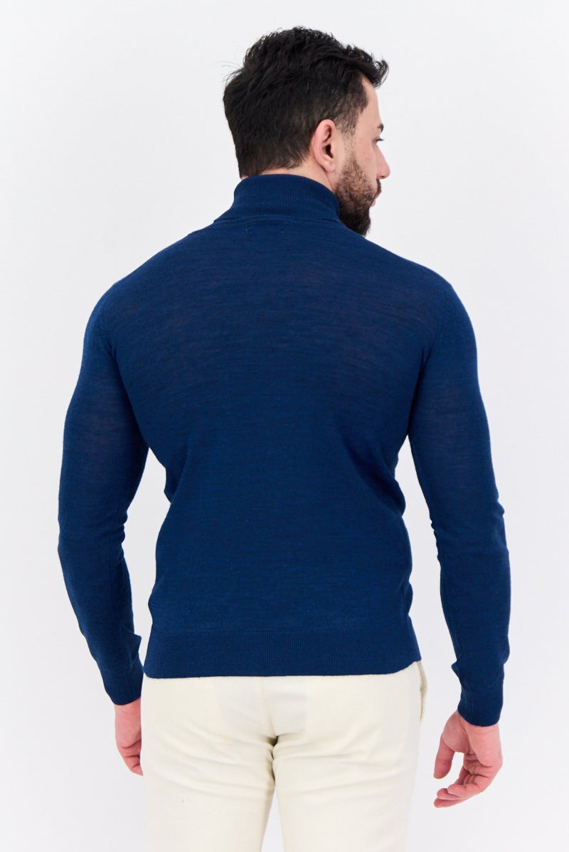 Sorbino سويت شيرت رجالي بأكمام طويلة وياقة مرتفعة، لون كحلي - Image 3