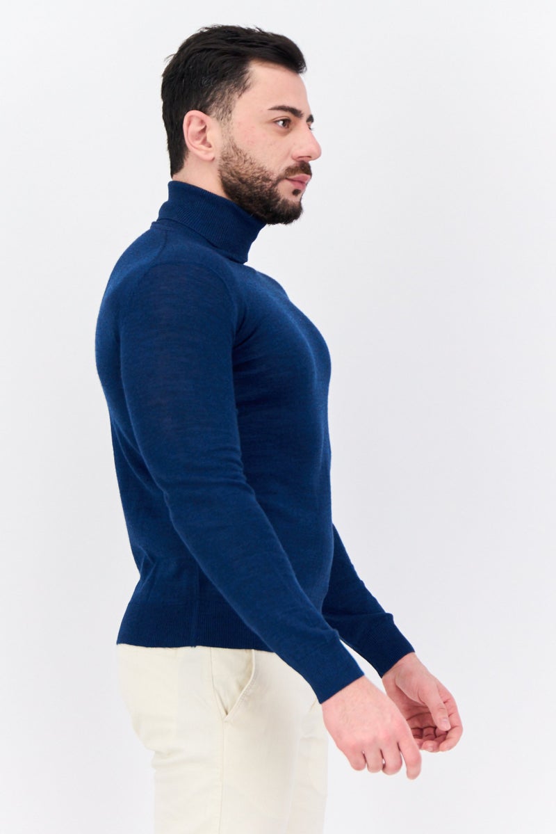 Sorbino سويت شيرت رجالي بأكمام طويلة وياقة مرتفعة، لون كحلي - Image 2