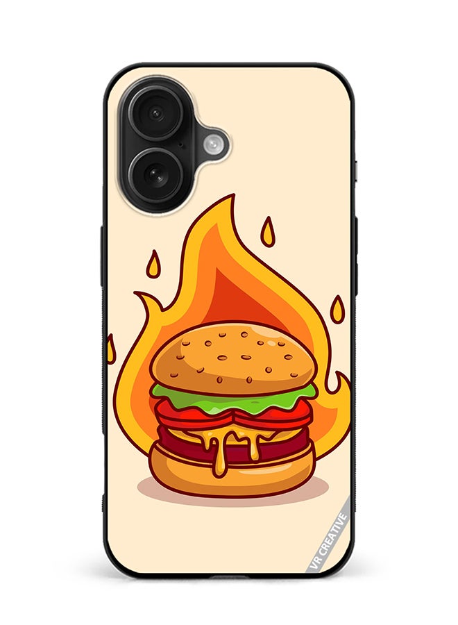 VR CREATIVE Protective Case Cover For Apple iPhone 16 Plus Burger Cheese Design Multicolour