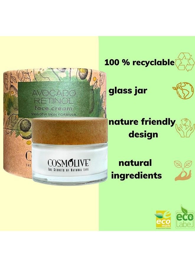 COSMOLIVE Retinol Cream For Face With Avocado Oil Natural Moisturizer Face Cream Smooth Skin Formula 1.6 Fl. Oz  - Image 3