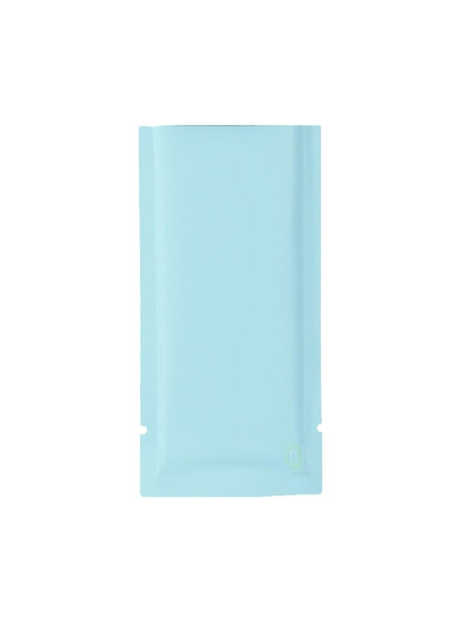QQ Studio 100 Pieces Metallic Foil Open Top Sealable Bags for Food Storage Packaging with Tear Notches (2 x 3 Inch, Matte Blue) - Image 1