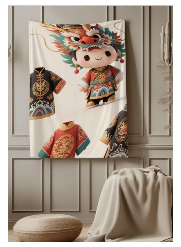 عام بطانية رقيقة من الفانيلا (دافئة ومريحة، ومناسبة للنوم، واستخدام الألعاب، وإزالة الغبار والرمل) 150 سم * 200 سم - 637 - Image 1