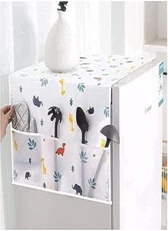 SANOOR 1 Piece Refrigerator Dust Cover PEVA Waterproof Cover with Storage Pockets Refrigerator Dust Cover Bags Multipurpose Oven Cover 24.4"x70.8" (Mixed Colors) 