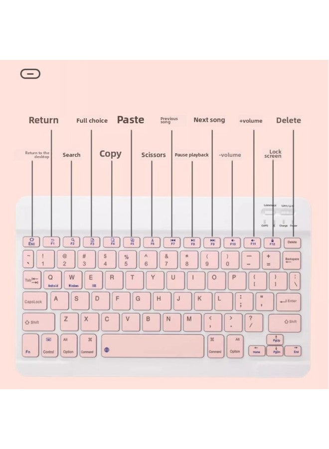 Mobile Phone Tablet For IPad For Xiaomi For Huawei Laptop Wireless Connection Bluetooth Keyboard Mouse Suit-Color:Sky Blue-Product Type:Keyboard + Single Mode Mouse (battery) - Image 2