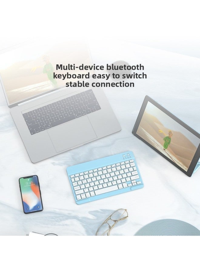 Mobile Phone Tablet For IPad For Xiaomi For Huawei Laptop Wireless Connection Bluetooth Keyboard Mouse Suit-Color:Sky Blue-Product Type:Keyboard + Single Mode Mouse (battery) - Image 4