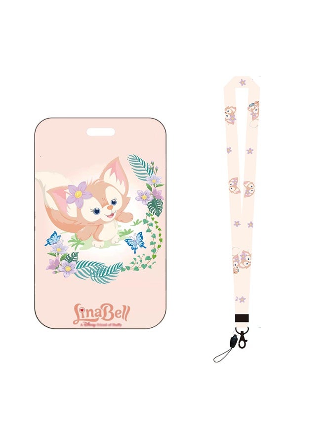 NIBEMINENT 1 - Piece Lina Belle Kpop Photo Card Holder Pendant Key Chain ID Badge Holder ID Card Holder Photo Card Protector for School ID Office ID Access Card for Women Girls