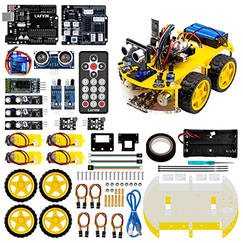 LAFVIN 4WD Multi Robot Car Kit Upgraded V2.0 Robot STEM/Graphical Programming Robot Car Compatible with Arduino IDE with Tutorial - Image 1