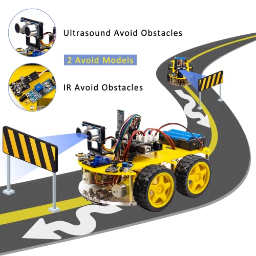 LAFVIN 4WD Multi Robot Car Kit Upgraded V2.0 Robot STEM/Graphical Programming Robot Car Compatible with Arduino IDE with Tutorial - Image 4
