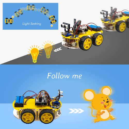 LAFVIN 4WD Multi Robot Car Kit Upgraded V2.0 Robot STEM/Graphical Programming Robot Car Compatible with Arduino IDE with Tutorial - Image 5